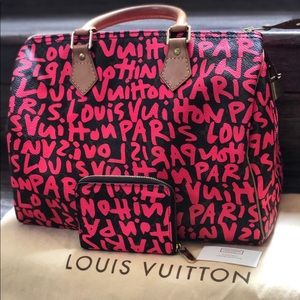 Louis Vuitton Pink Graffiti Bag + Zippy Coin Purse